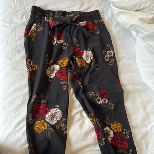 Chapter One black floral joggers